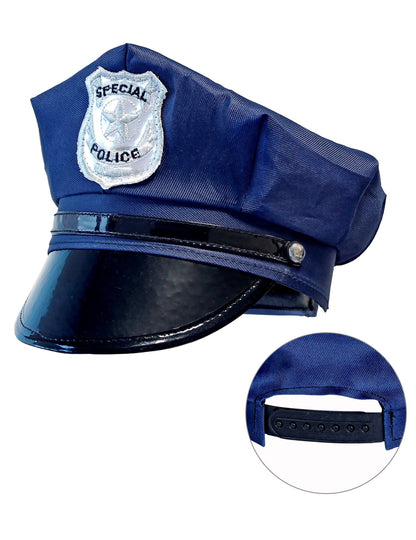 Détail du système de réglage arrière de la casquette ajustable de police pour enfant