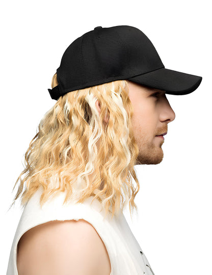 Sapka szőke parókával