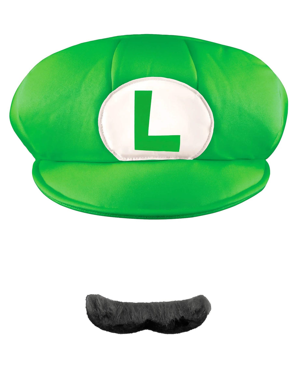 Elölnézet a Luigi™ sapkáról és bajuszról