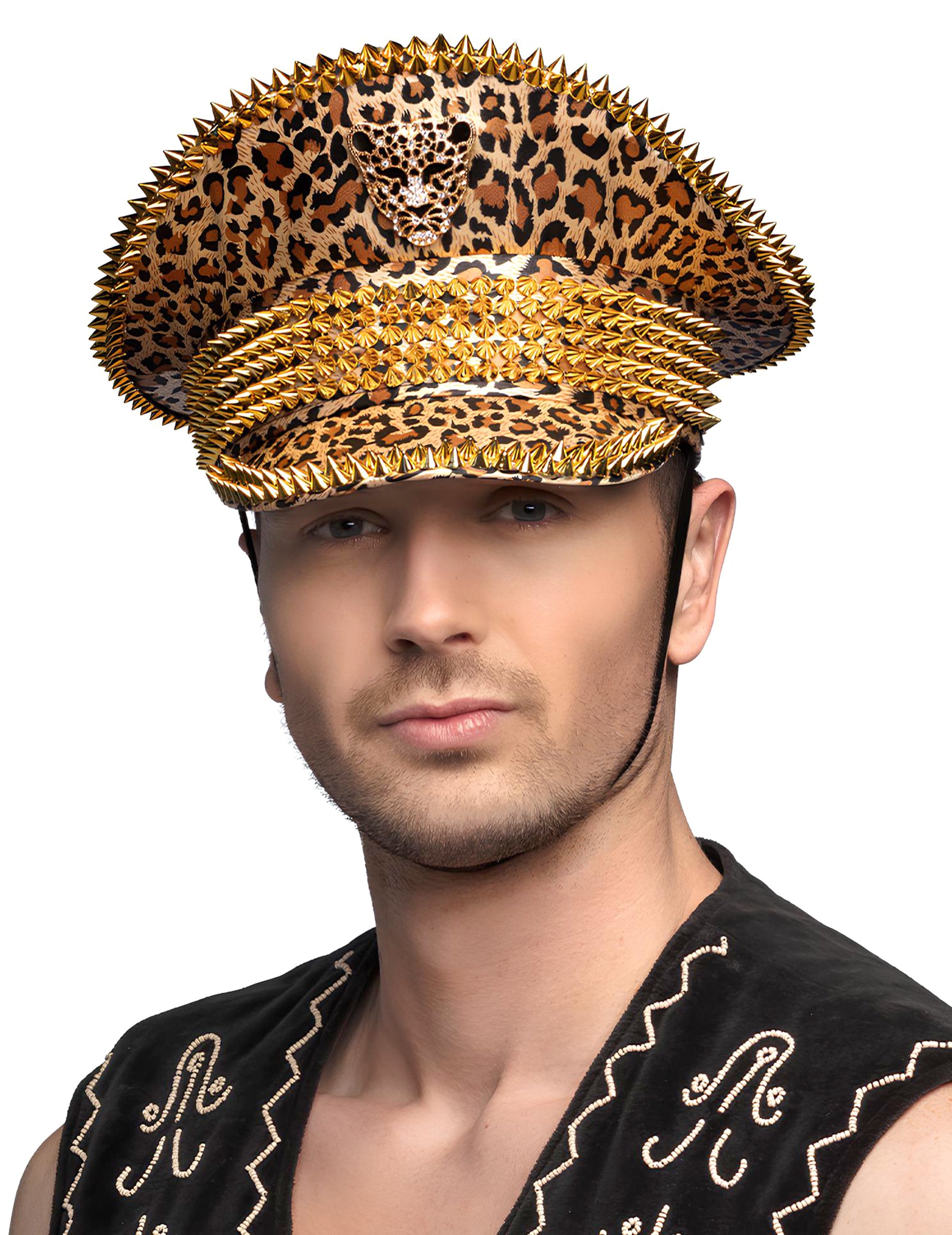 Vue de face de la Casquette Léopard