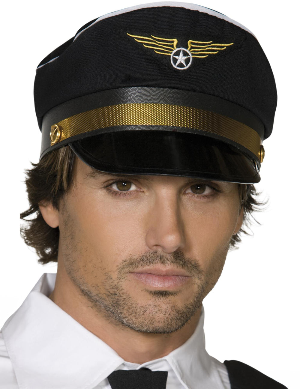Gros plan de face de la casquette de pilote pour adulte