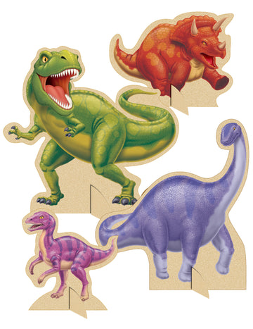 4 dinoszauruszos születésnapi asztaldísz 18 és 30 cm 