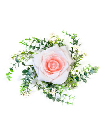 Rózsaszín asztali központ és rózsaszín lombozat 18 cm