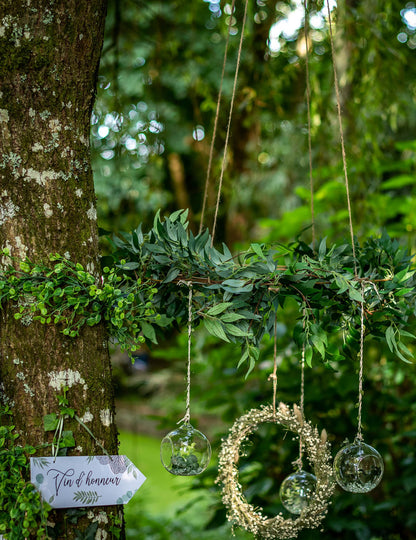 Dupla karika aranyozott fémből, dekorációk felakasztására 60 cm dekoratív