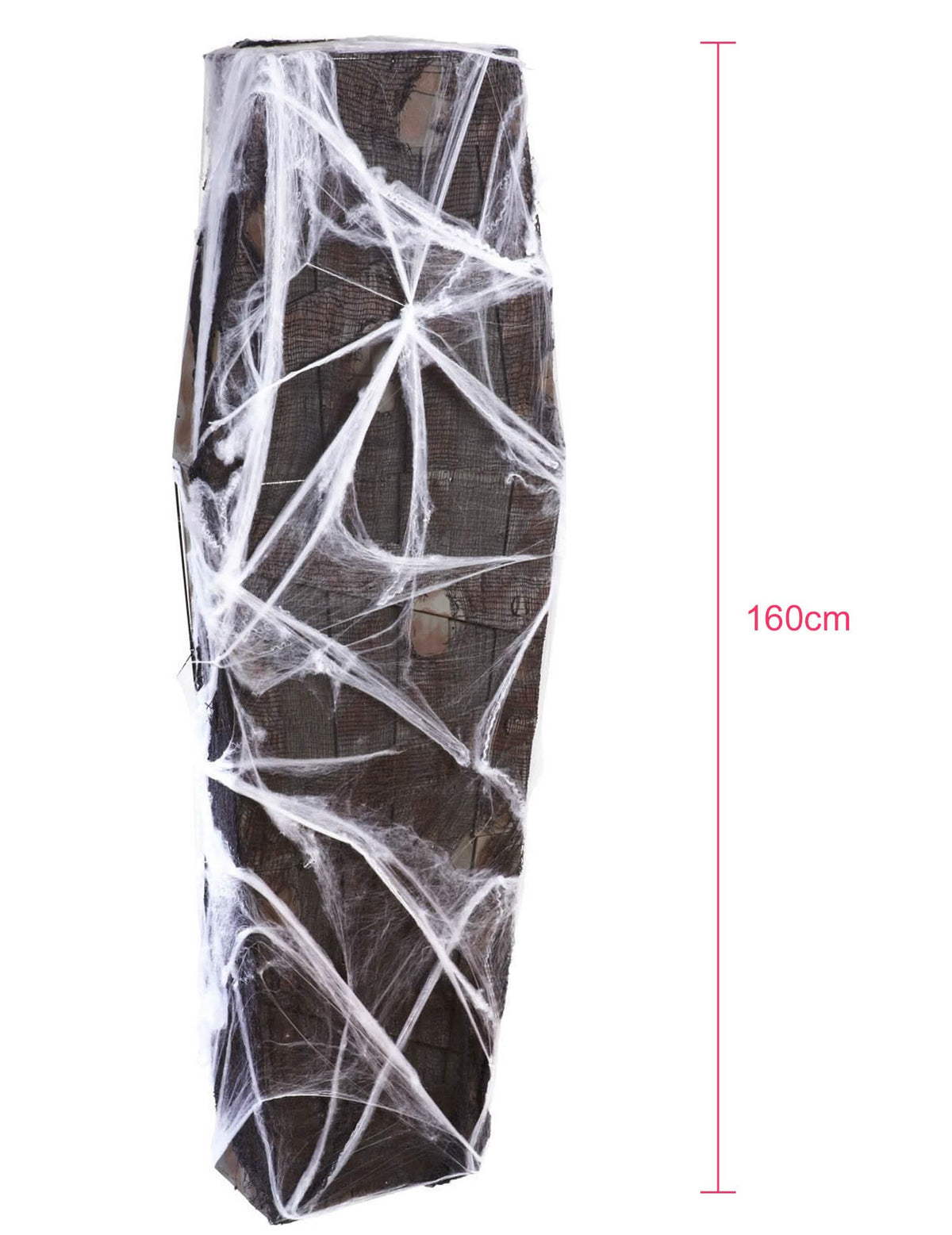 Halloween koporsó dekorációhoz fehér pókhálóval