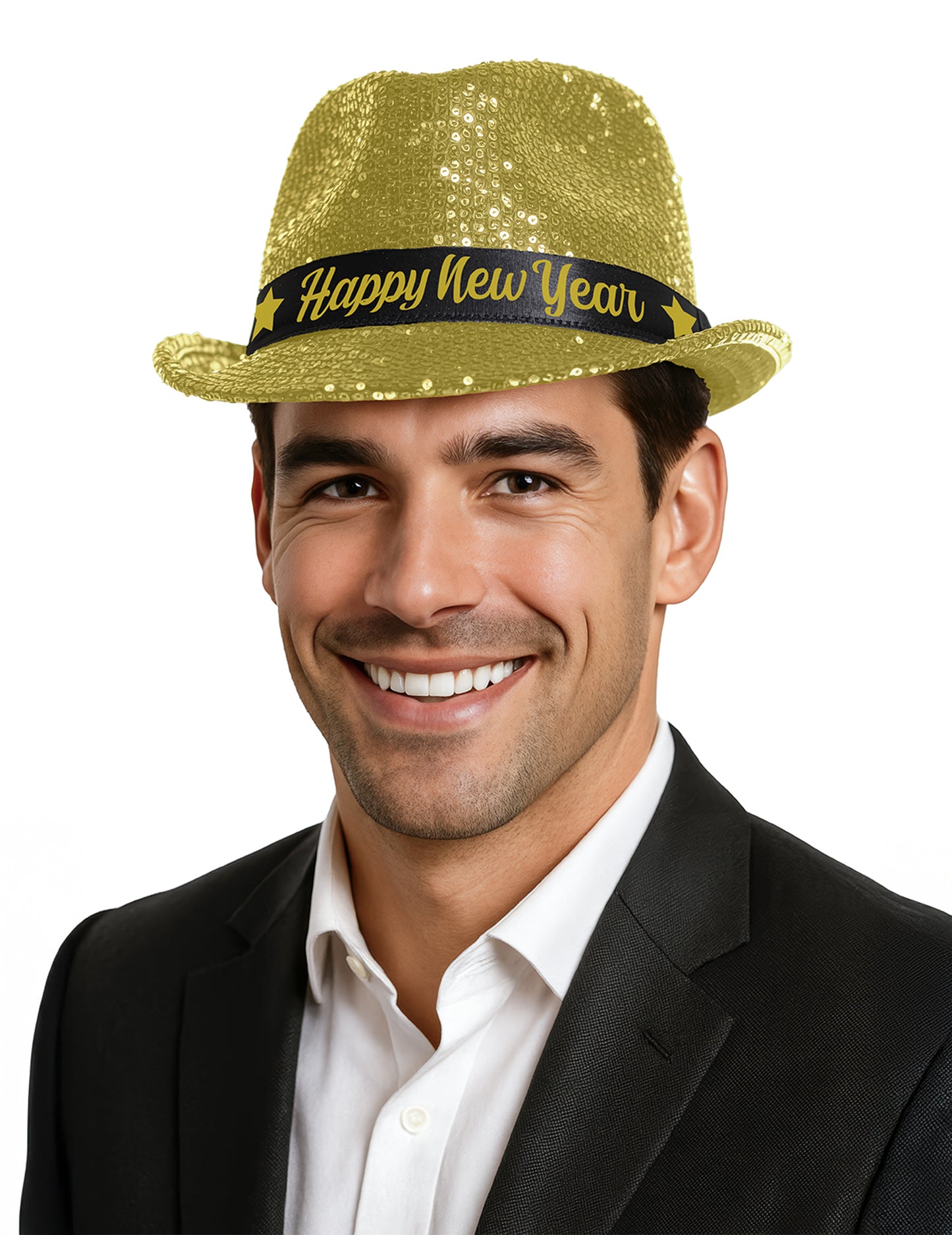 Felnőtt boldog új évet arany flitteres kalap