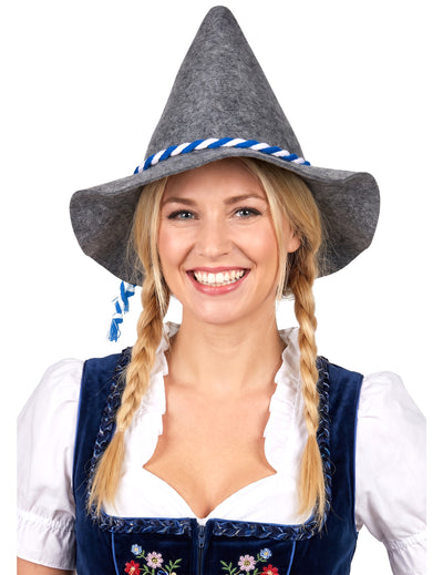 Felnőtt bajor kalap kék és fehér zsinórral