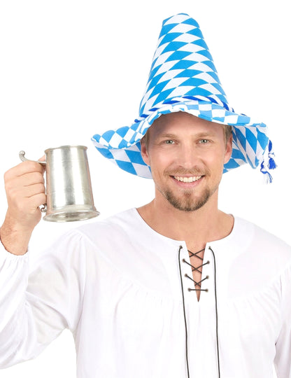 Chapeau Bavarois bleu et blanc adulte