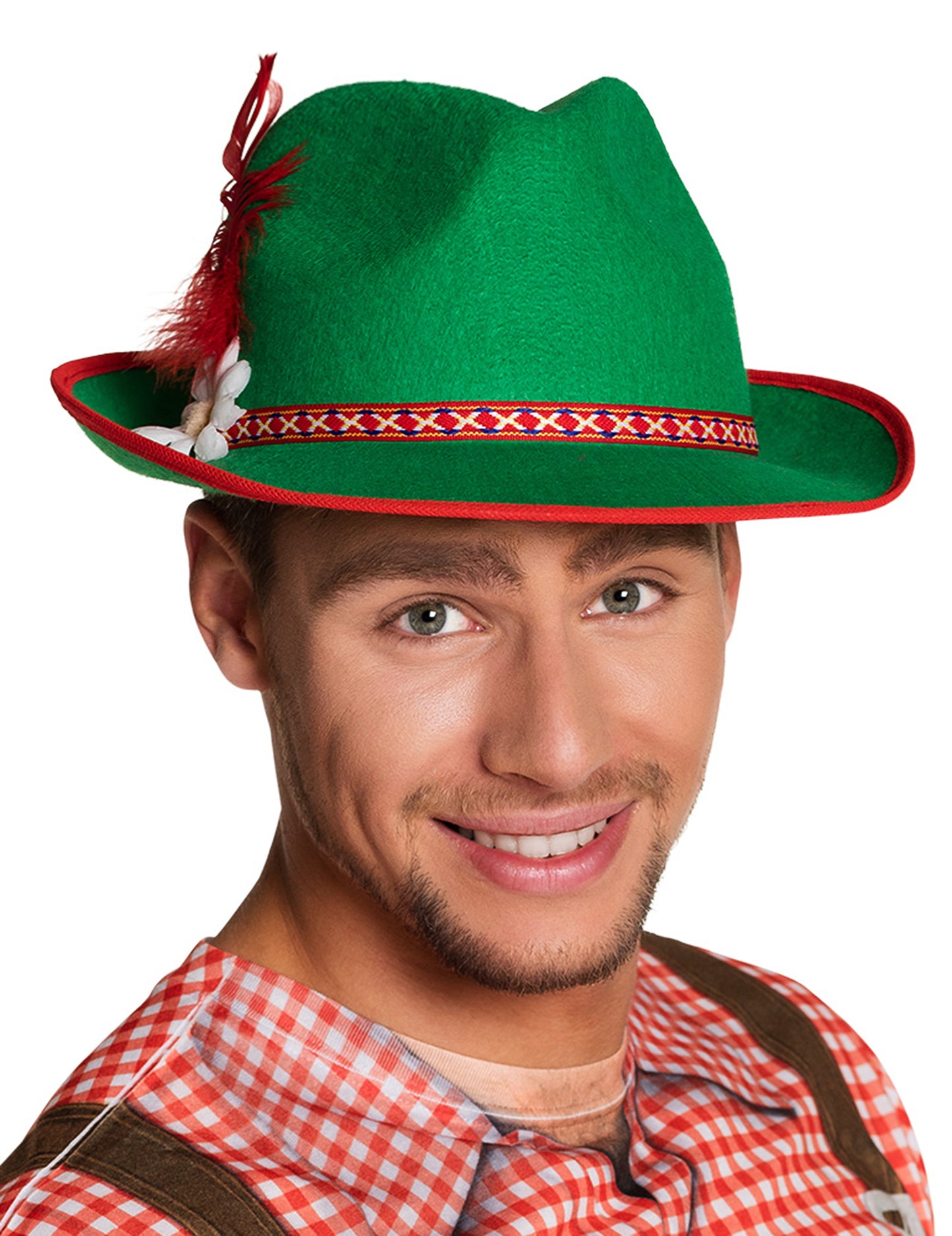 Zöld bajor kalap felnőtt tollazattal