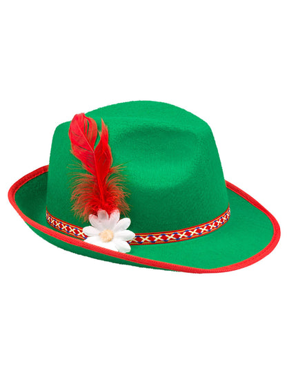 Zöld bajor kalap felnőtt tollazattal
