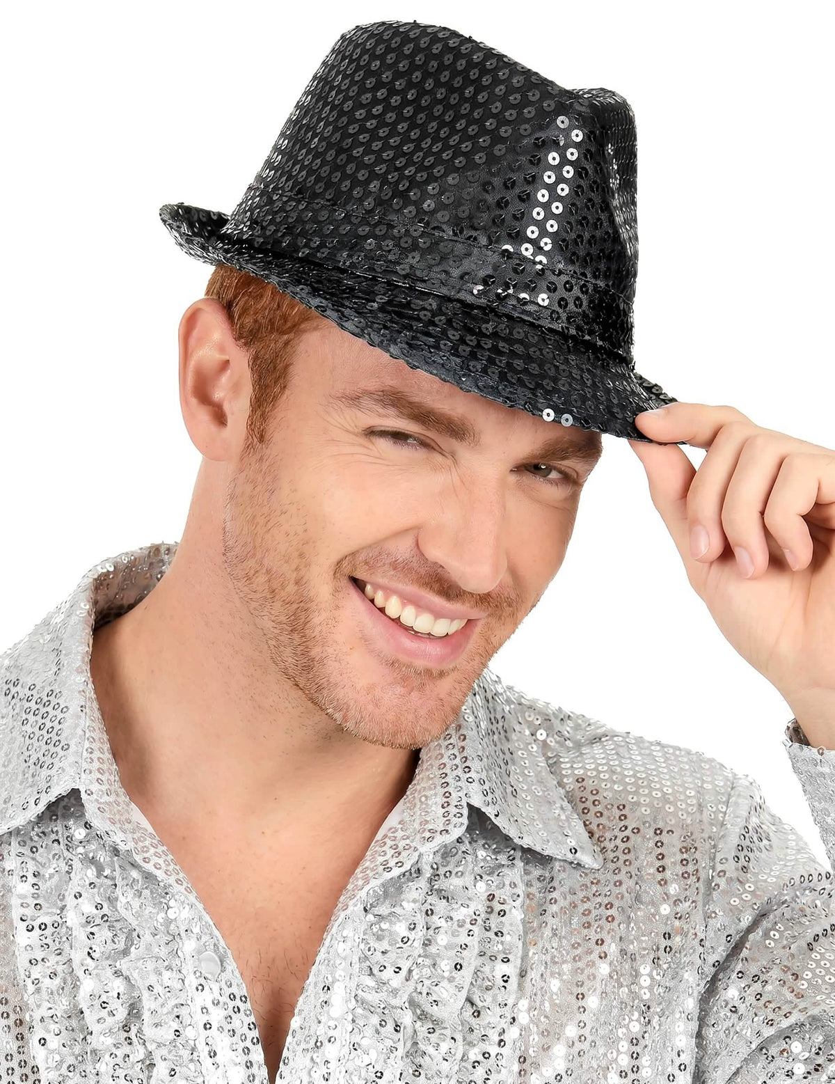 Borsalino kalap felnőtt fekete flitterekkel