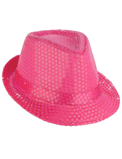 Vue de dessus du chapeau borsalino à sequins pour adulte