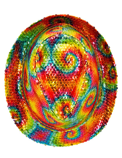 Felnőtt nyakkendő-festék flitter borsalino kalap