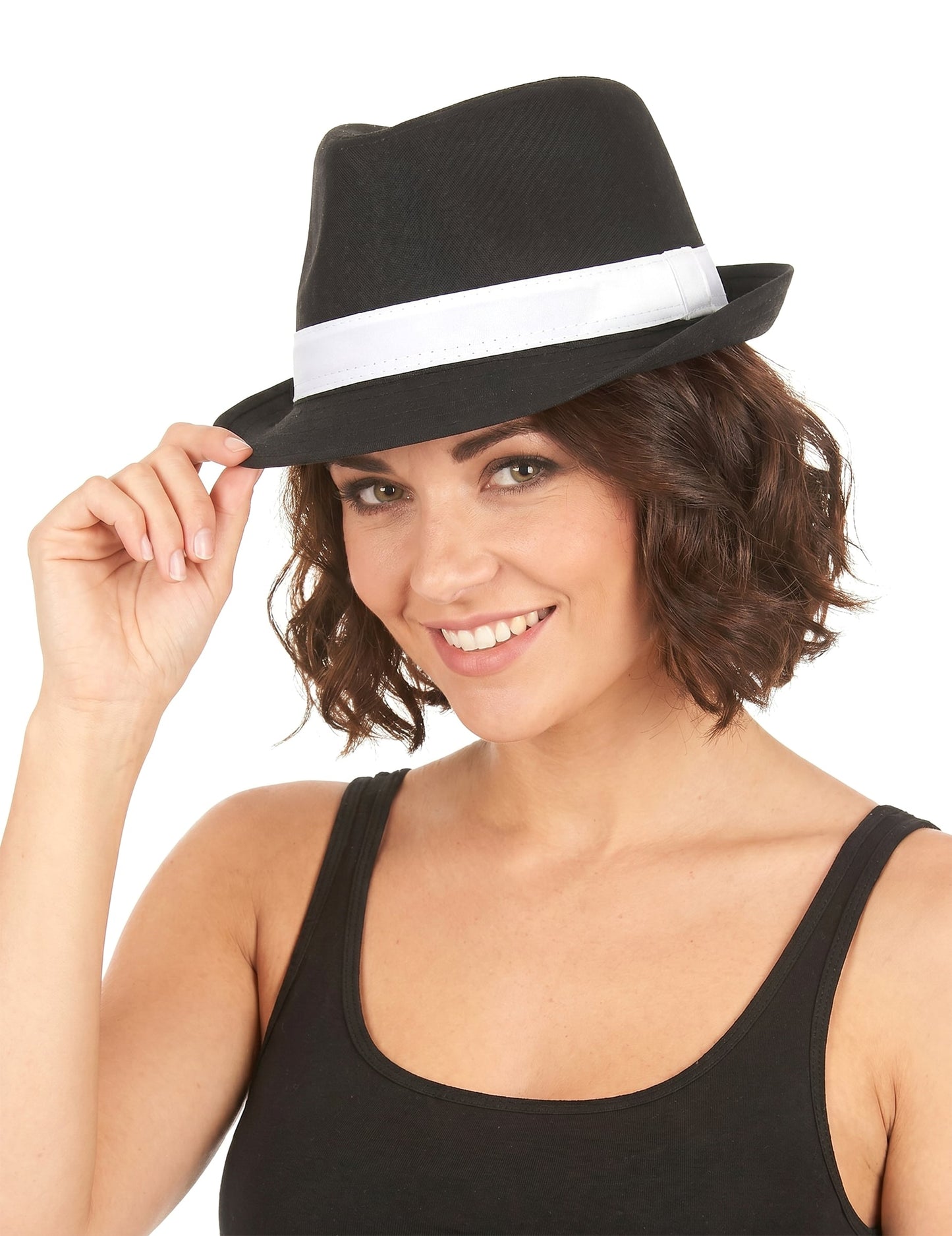 Borsalino fekete luxeband fehér felnőtt