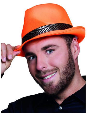 Felnőtt Neon Orange Trilby Borsalino kalap
