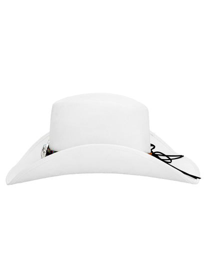 Felnőtt fehér cowboy kalap bivalyfejjel