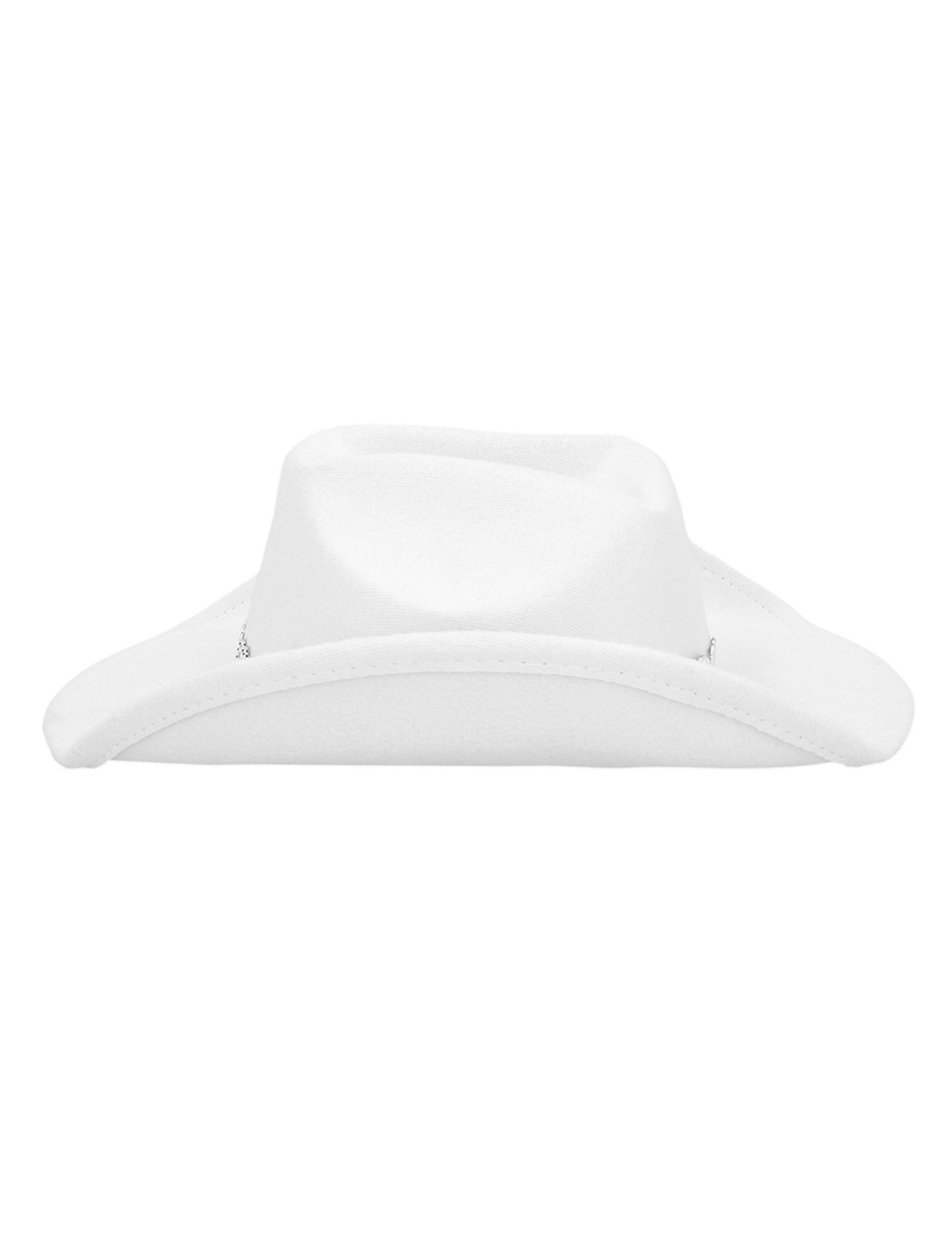 Fehér cowboy kalap csillogó szívekkel, felnőtteknek 