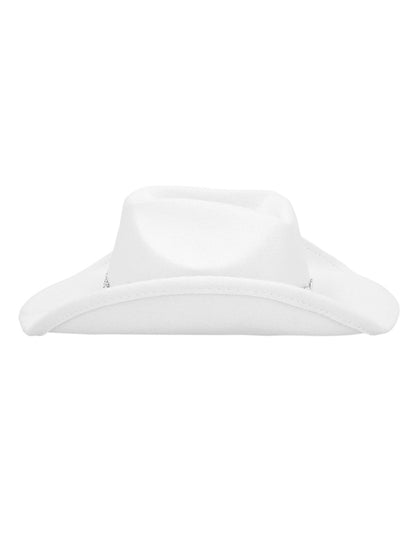 Fehér cowboy kalap csillogó szívekkel, felnőtteknek 