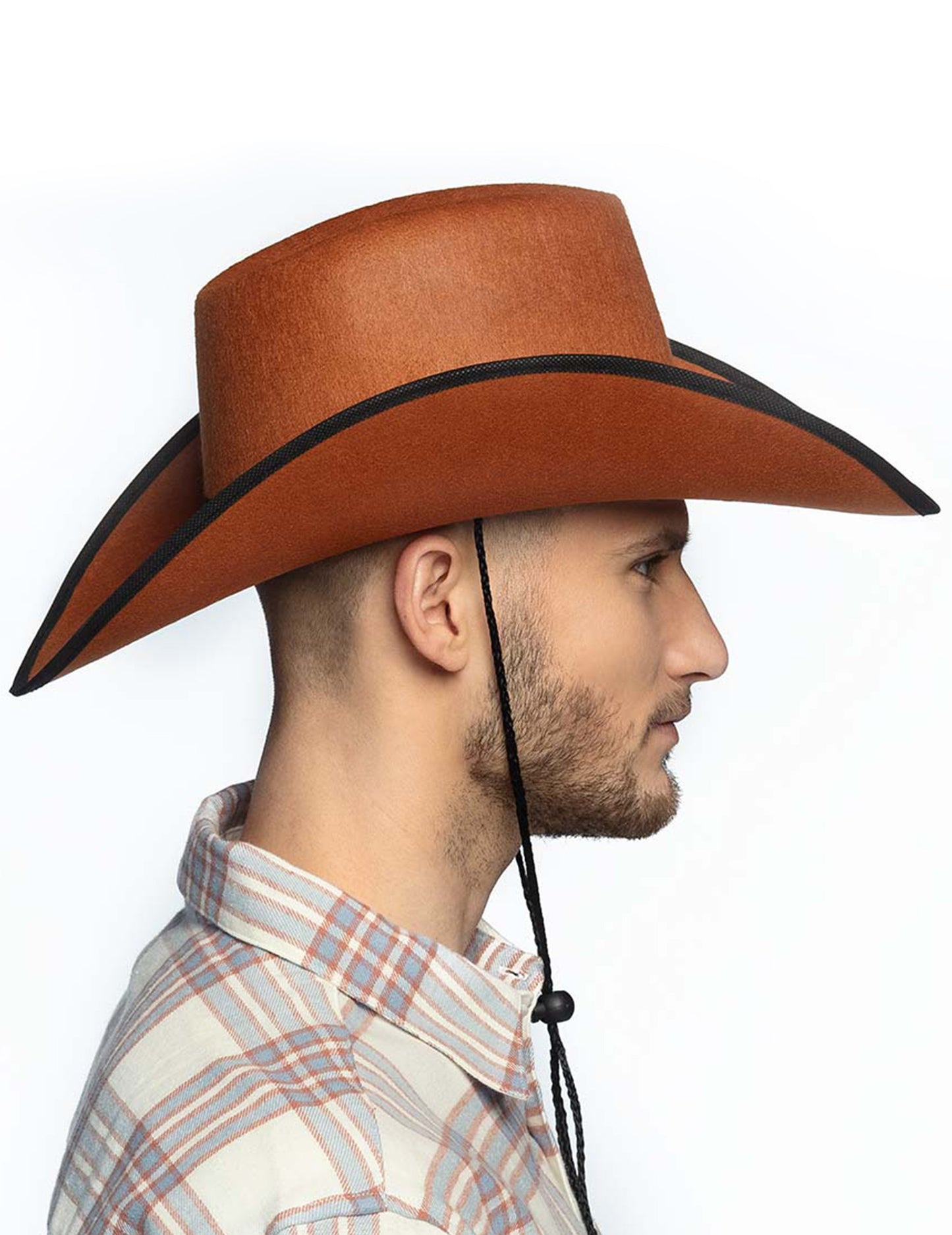 Barna cowboy kalap felnőtt fekete élekkel