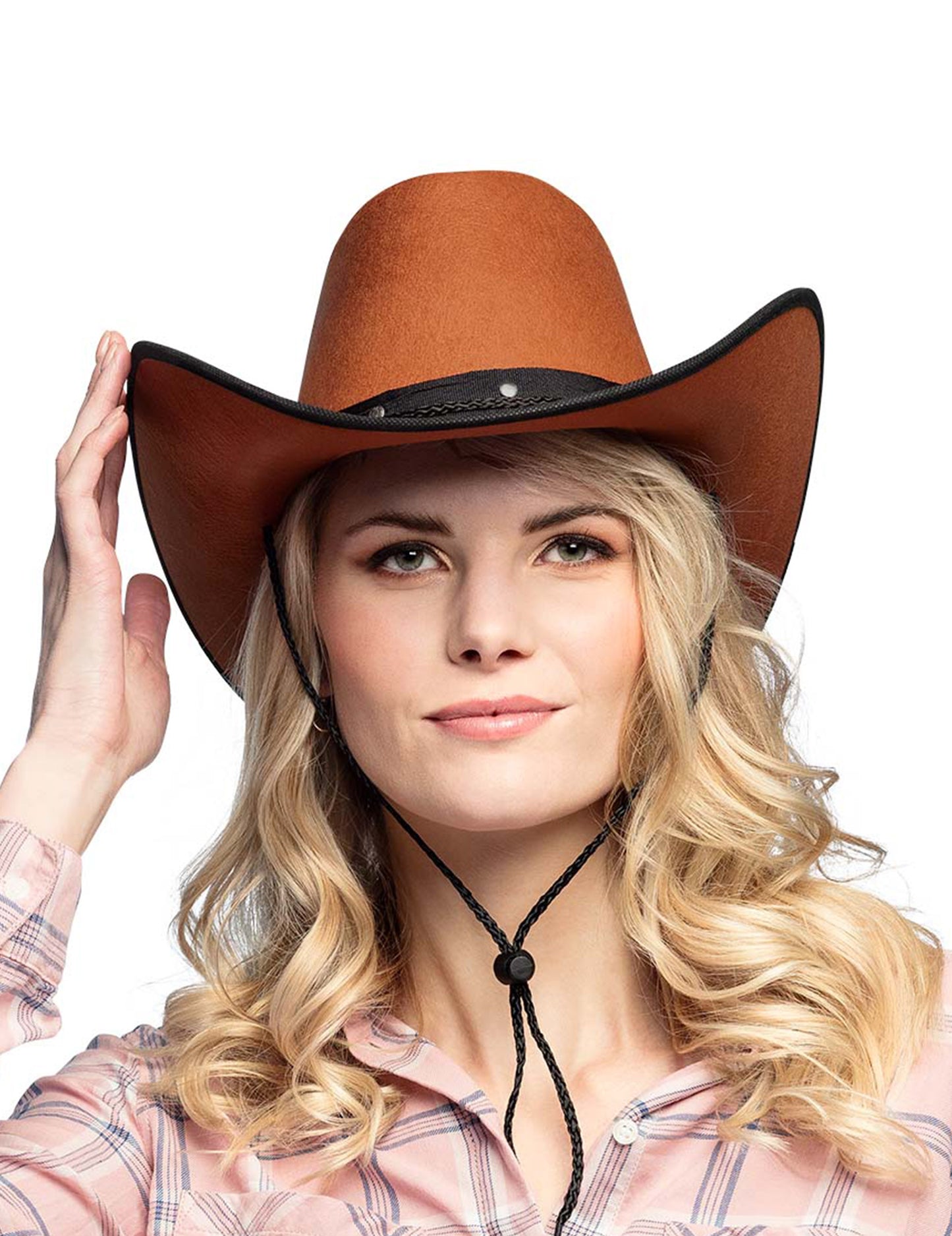 Barna cowboy kalap felnőtt fekete élekkel