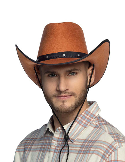 Barna cowboy kalap felnőtt fekete élekkel