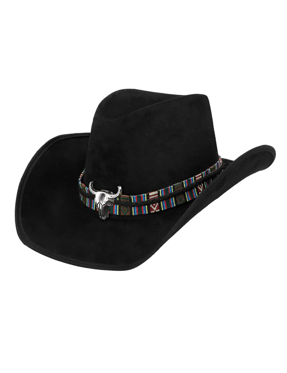 Vue de profil du chapeau de cowboy à tête de buffle