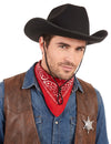 Felnőtt fekete cowboy kalap zsinórral