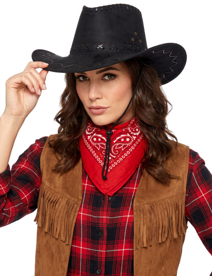 Fekete cowboy kalap felnőtt beperelében