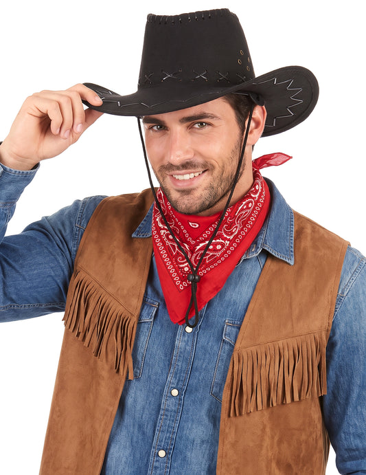 Fekete cowboy kalap felnőtt beperelében