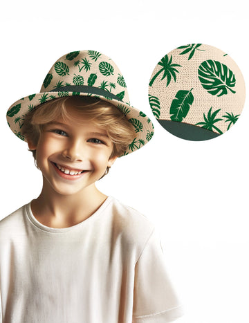 Gyerek nyári kalap levélmintával