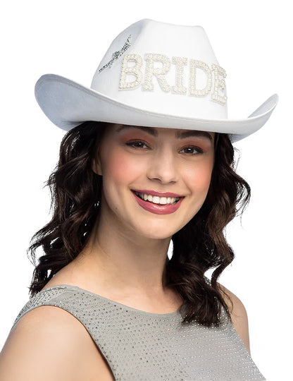 Chapeau de cowboy à perles Bride femme