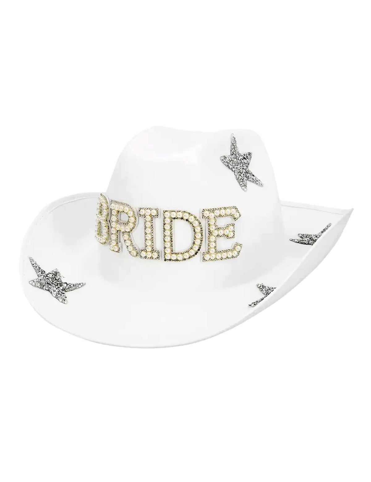 Női gyöngyös cowboykalap Bride felirattal
