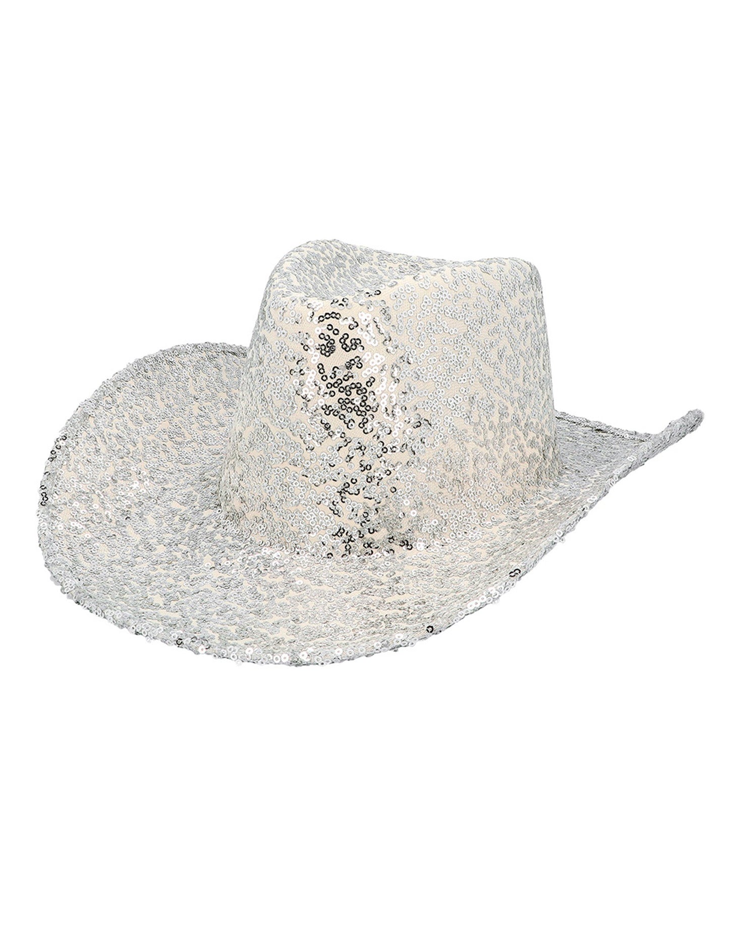 Felnőtt ezüst flitteres cowboy kalap