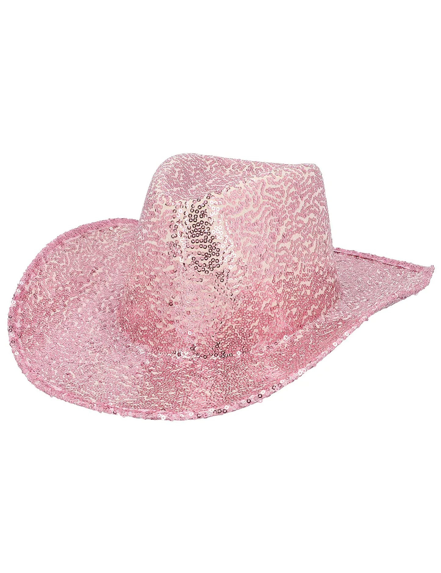 Felnőtt világos rózsaszín flitteres cowboy kalap
