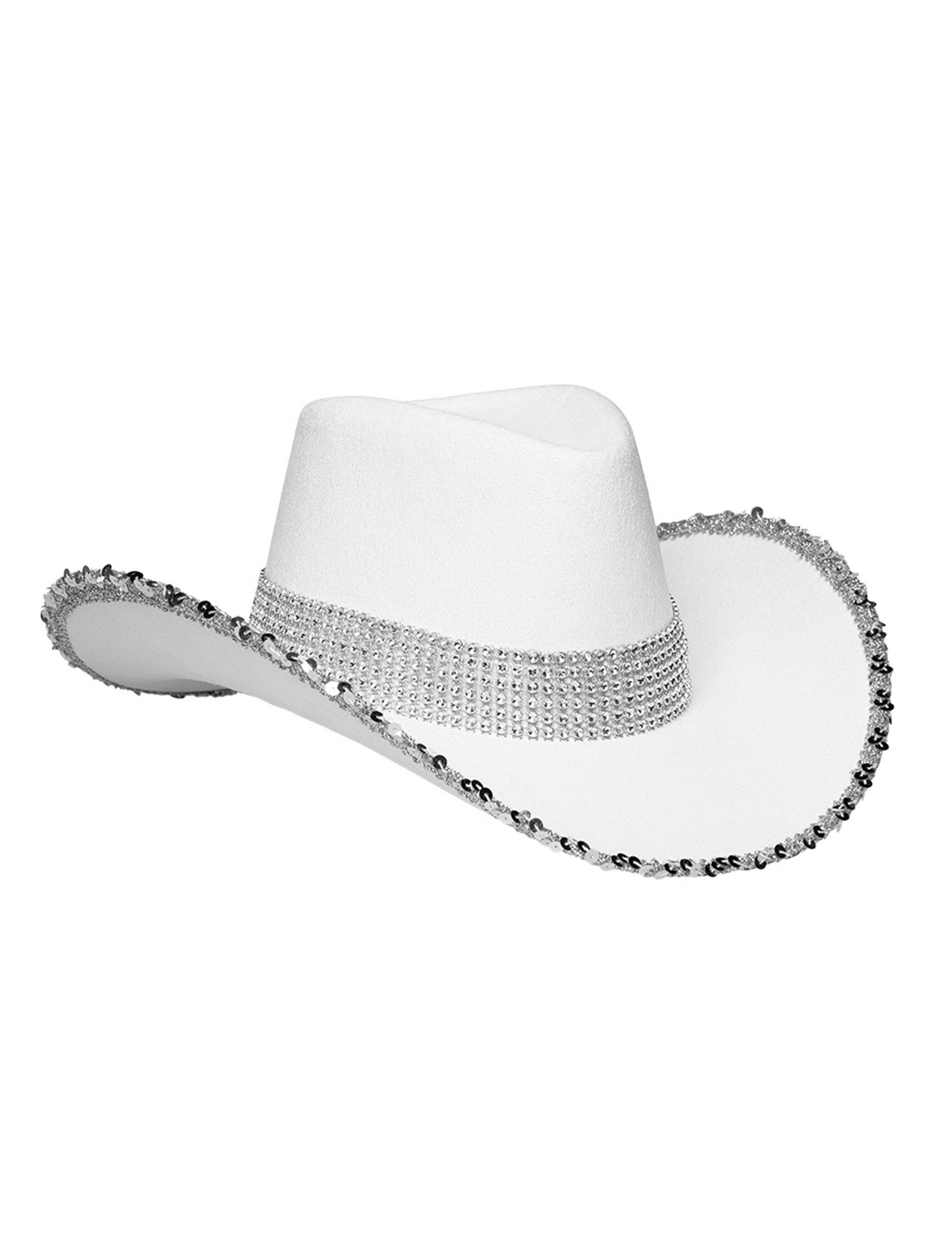 Felnőtt fehér cowboy kalap strasszokkal