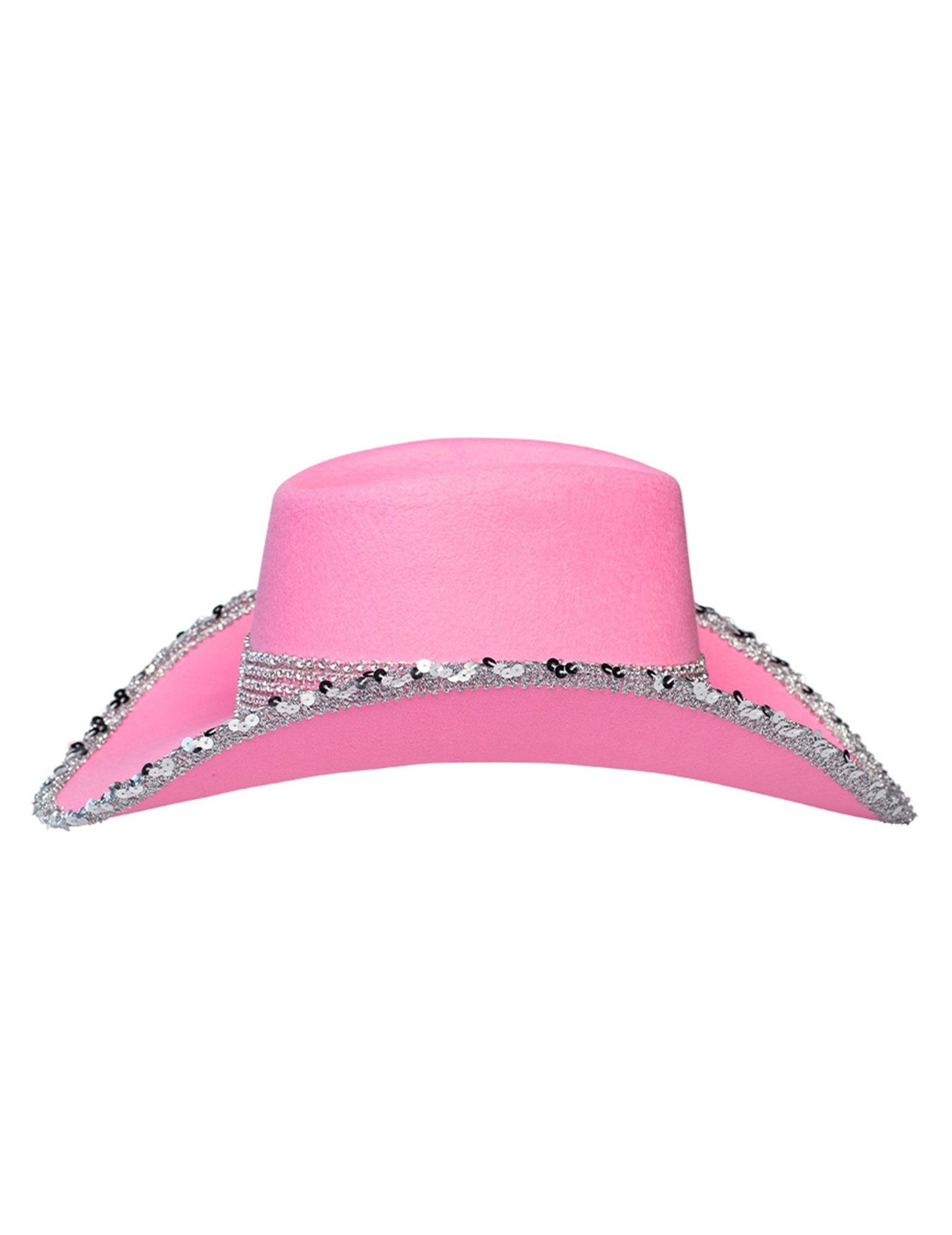 Felnőtt világos rózsaszín cowboy kalap strasszokkal