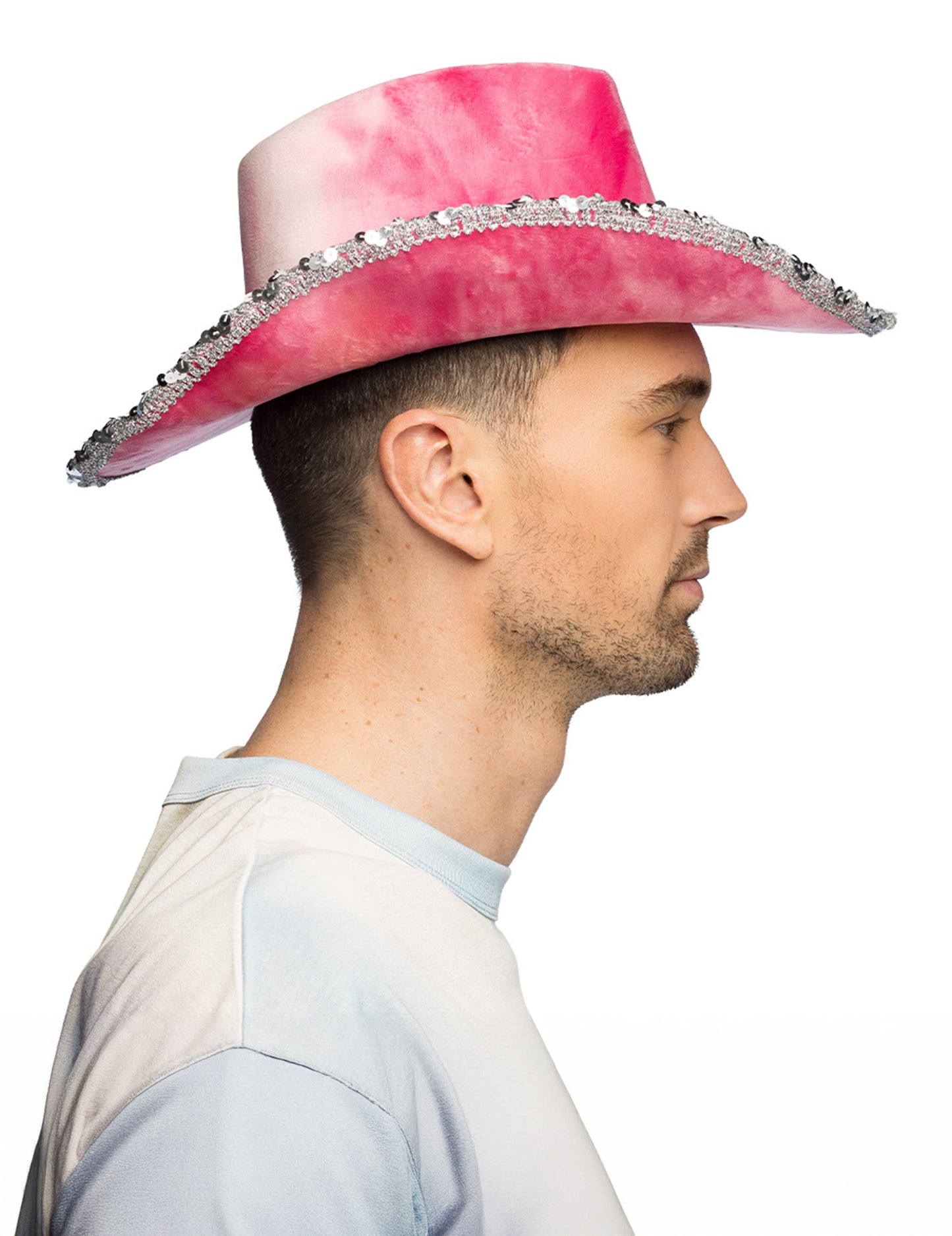 Felnőtt rózsaszín batikolt cowboy kalap