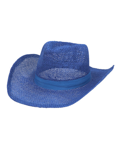 Felnőtt kék fonott cowboy kalap