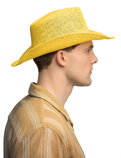 Vue de profil du chapeau de cowboy tressé