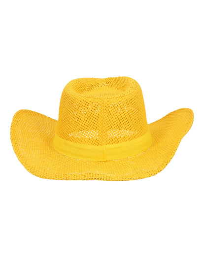 Felnőtt sárga fonott cowboy kalap
