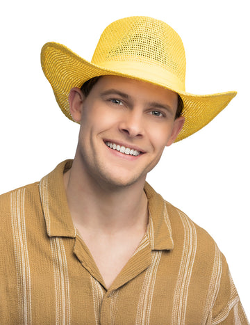 Felnőtt sárga fonott cowboy kalap