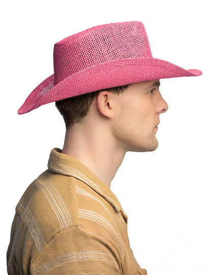 Felnőtt rózsaszín fonott cowboy kalap