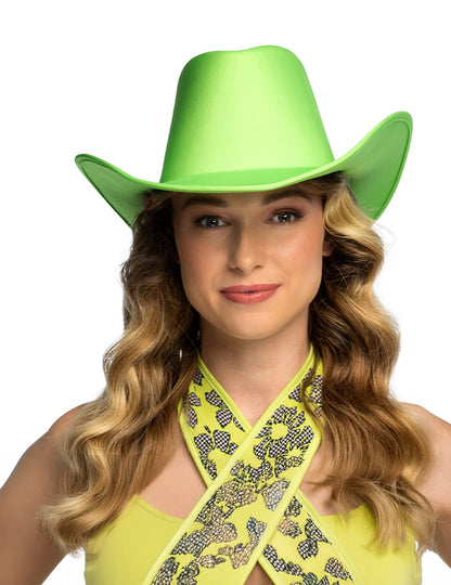Felnőtt neon zöld cowboy kalap 