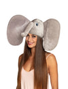 Chapeau éléphant pour adulte gris en peluche avec grandes oreilles et trompe