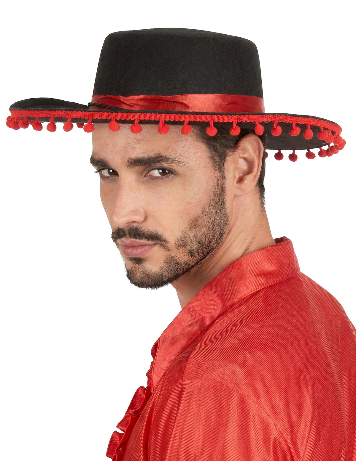 Fekete és piros spanyol kalap