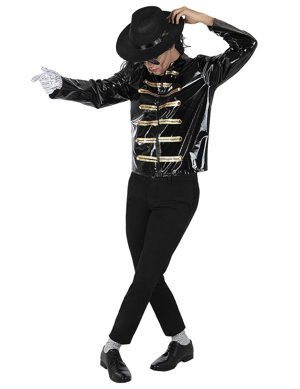 Vue d'ensemble du chapeau et gant Michael Jackson