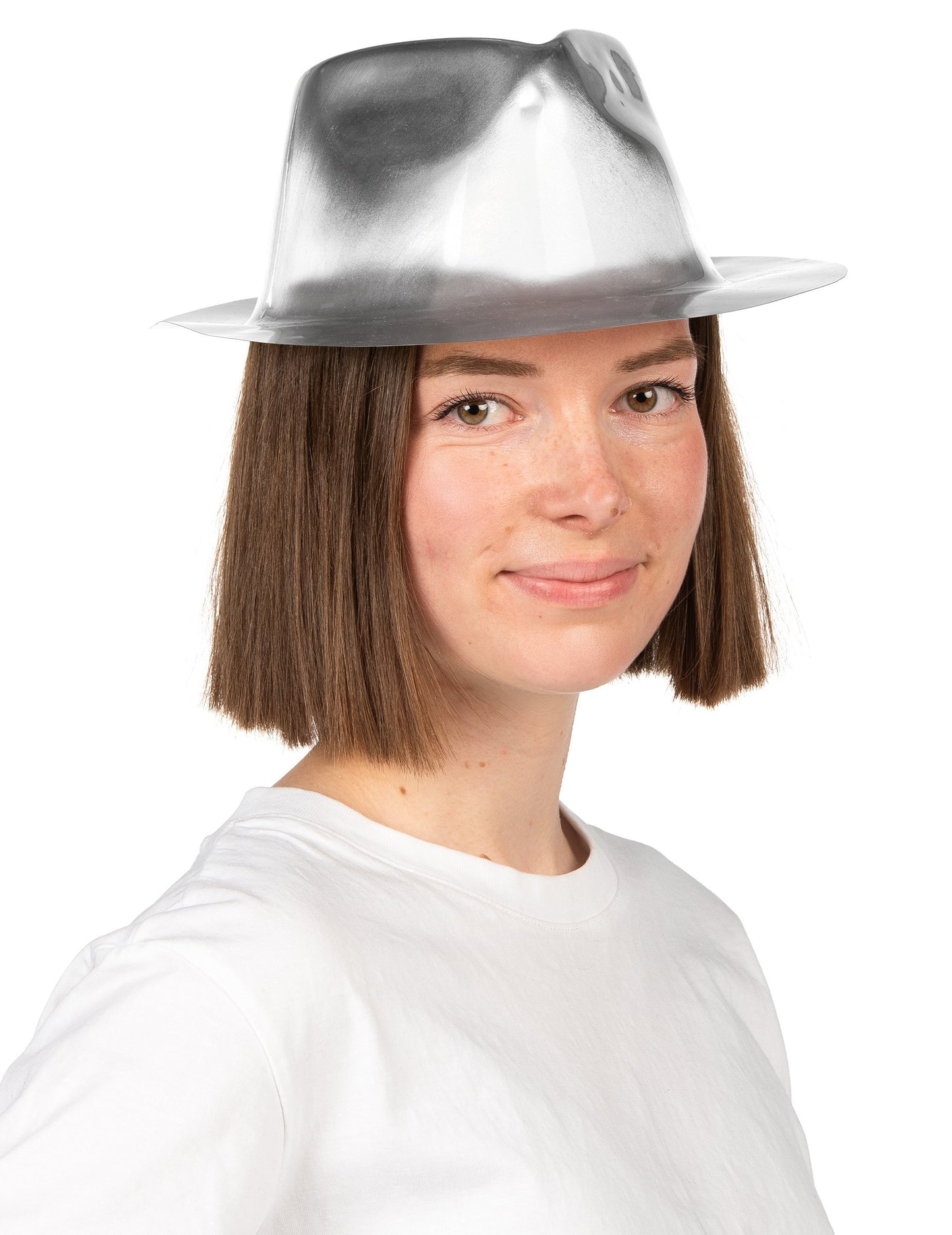 Fényes ezüst gengszterkalap