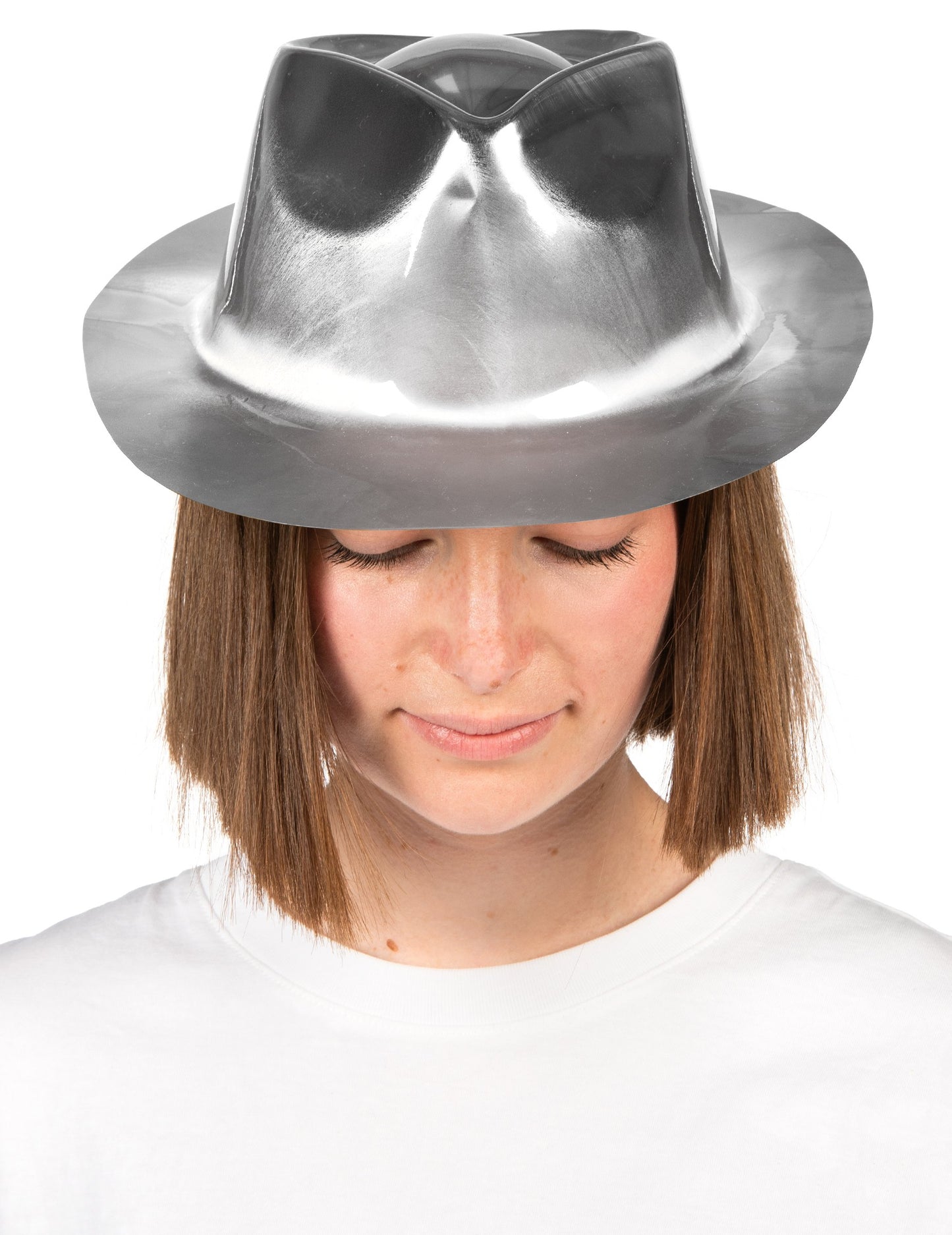 Fényes ezüst gengszterkalap