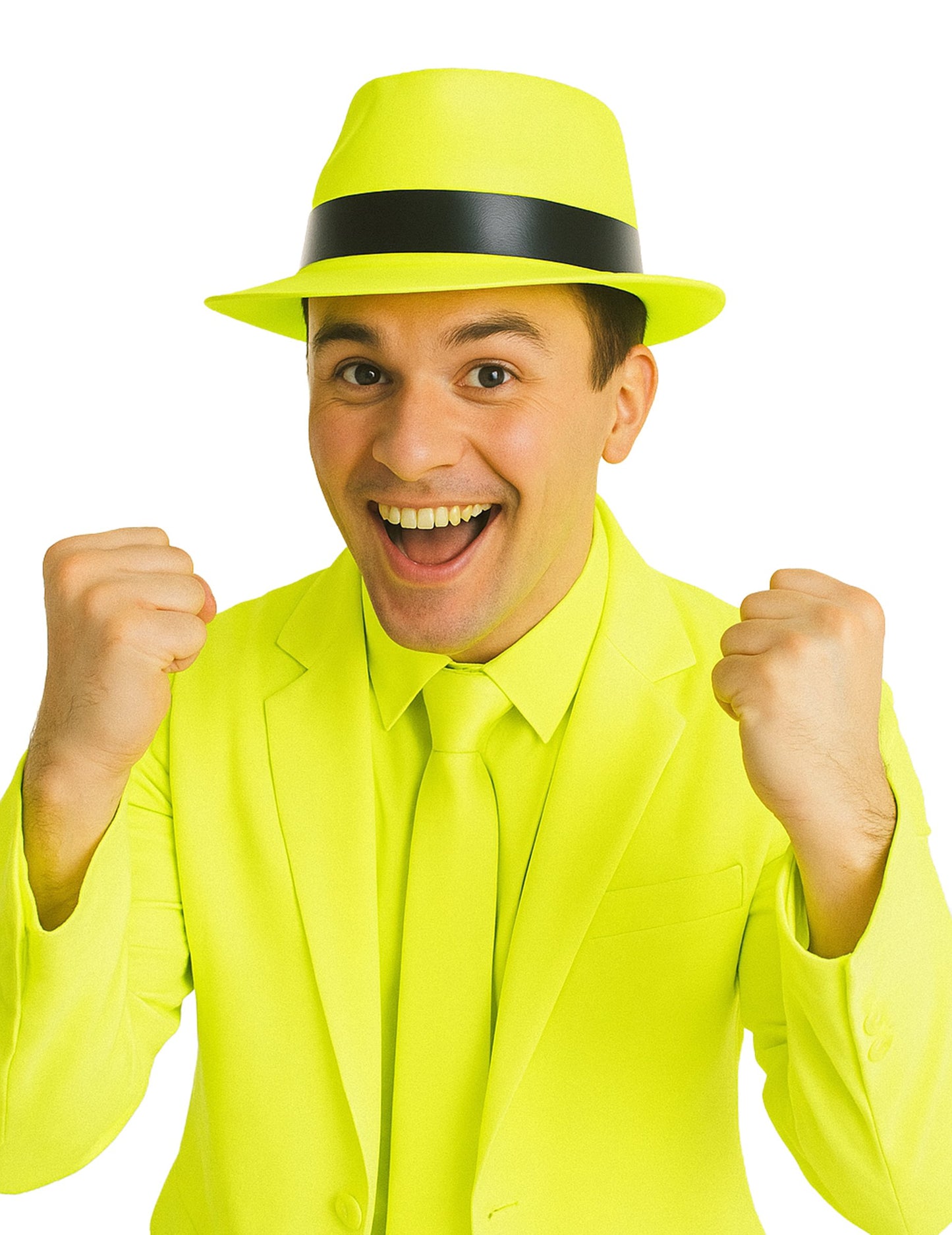 Fluo felnőtt sárga gengszter kalap