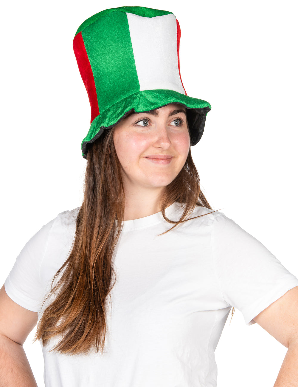 Chapeau haut de forme Italie pour adulte vert blanc rouge